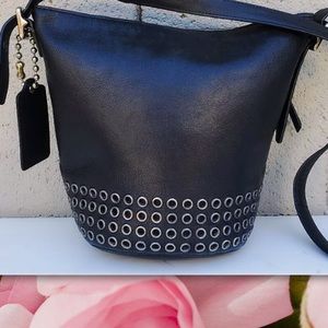 COACH BLACK GROMMET BLEEKER MINI DUFFLE BAG 32386